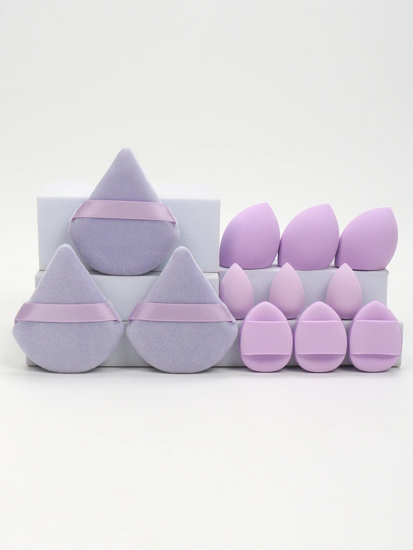 12-Piece All-Purpose Makeup Sponge Set, Made of 3 Loose Powder Puffs..