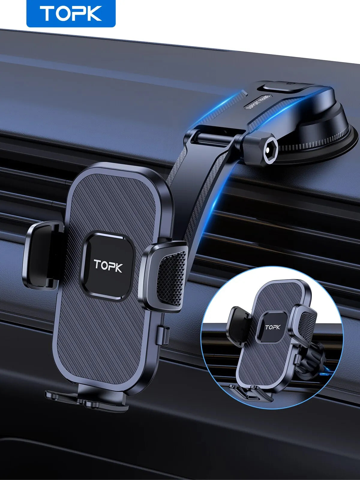 Car Phone Holder Gravity Stand for iPhone, Xiaomi, Samsung