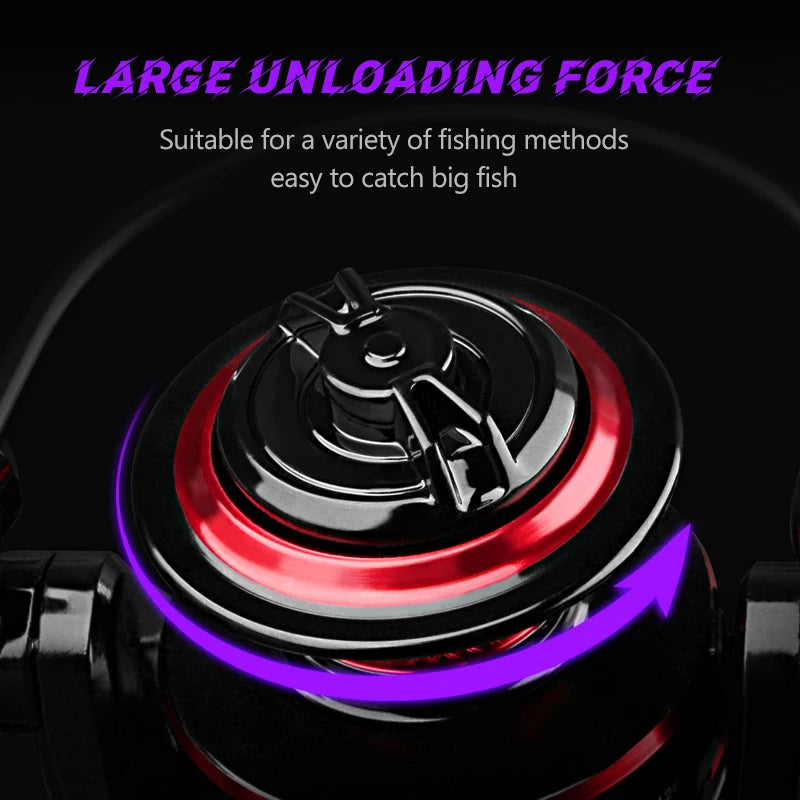 Fishing Reel 2000-7000 Max Drag 12KG Spinning Reels Metal Spool