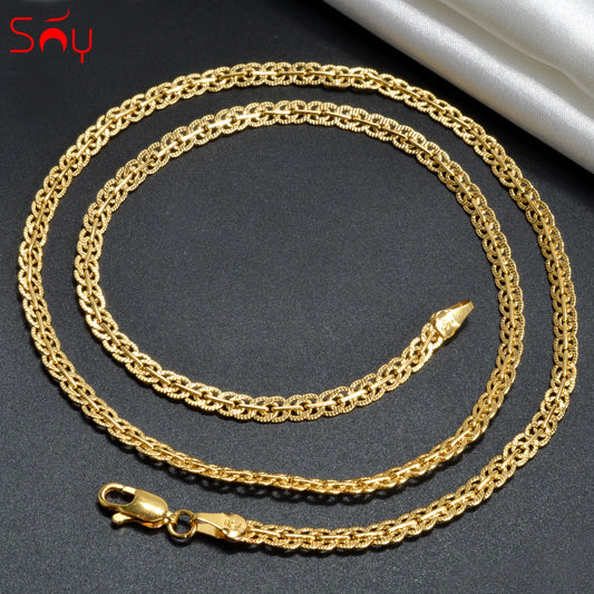 18K Gold Plated Link Chain Necklace for Women, Men Cross
