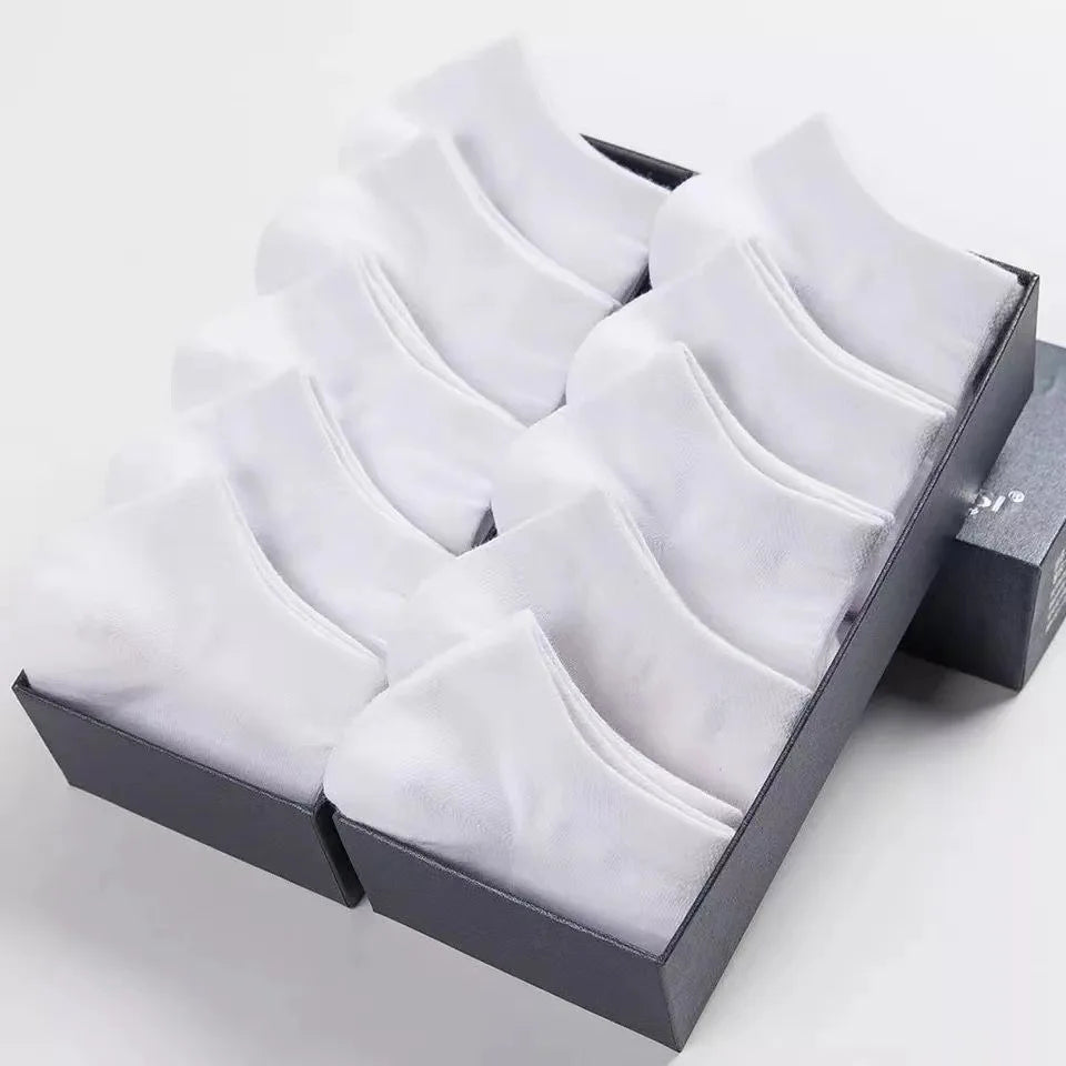 5 Pairs Men's Casual Plain Color Socks