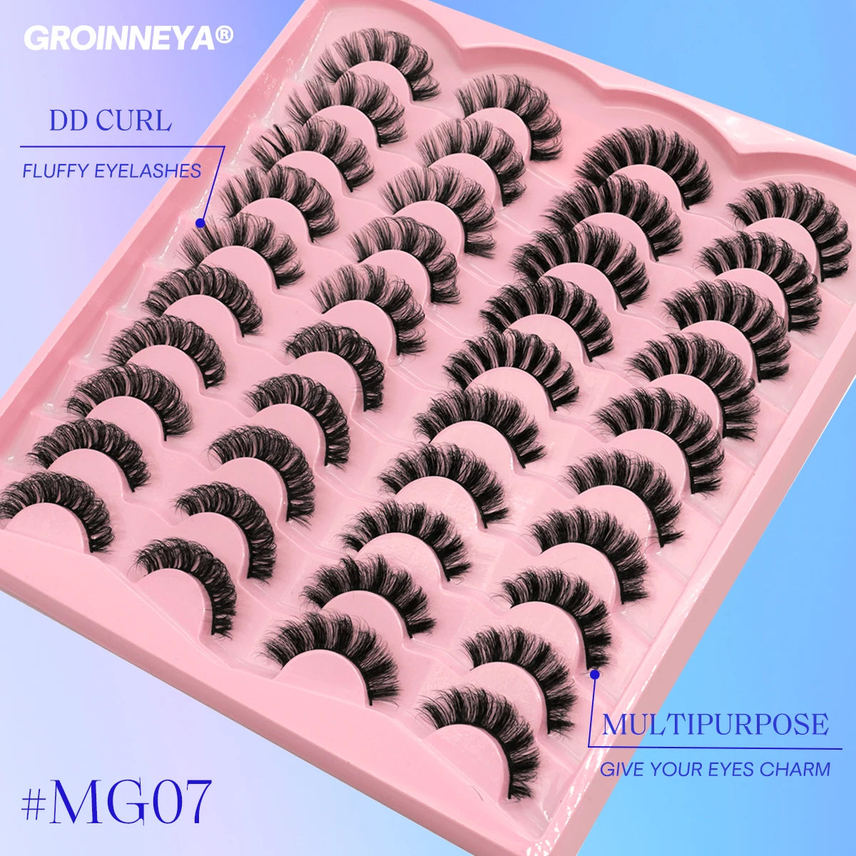 5/10/20 pairs Fluffy Mink Lashes 3D False Eyelashes, D Curl Fake Eyelashes  Makeup
