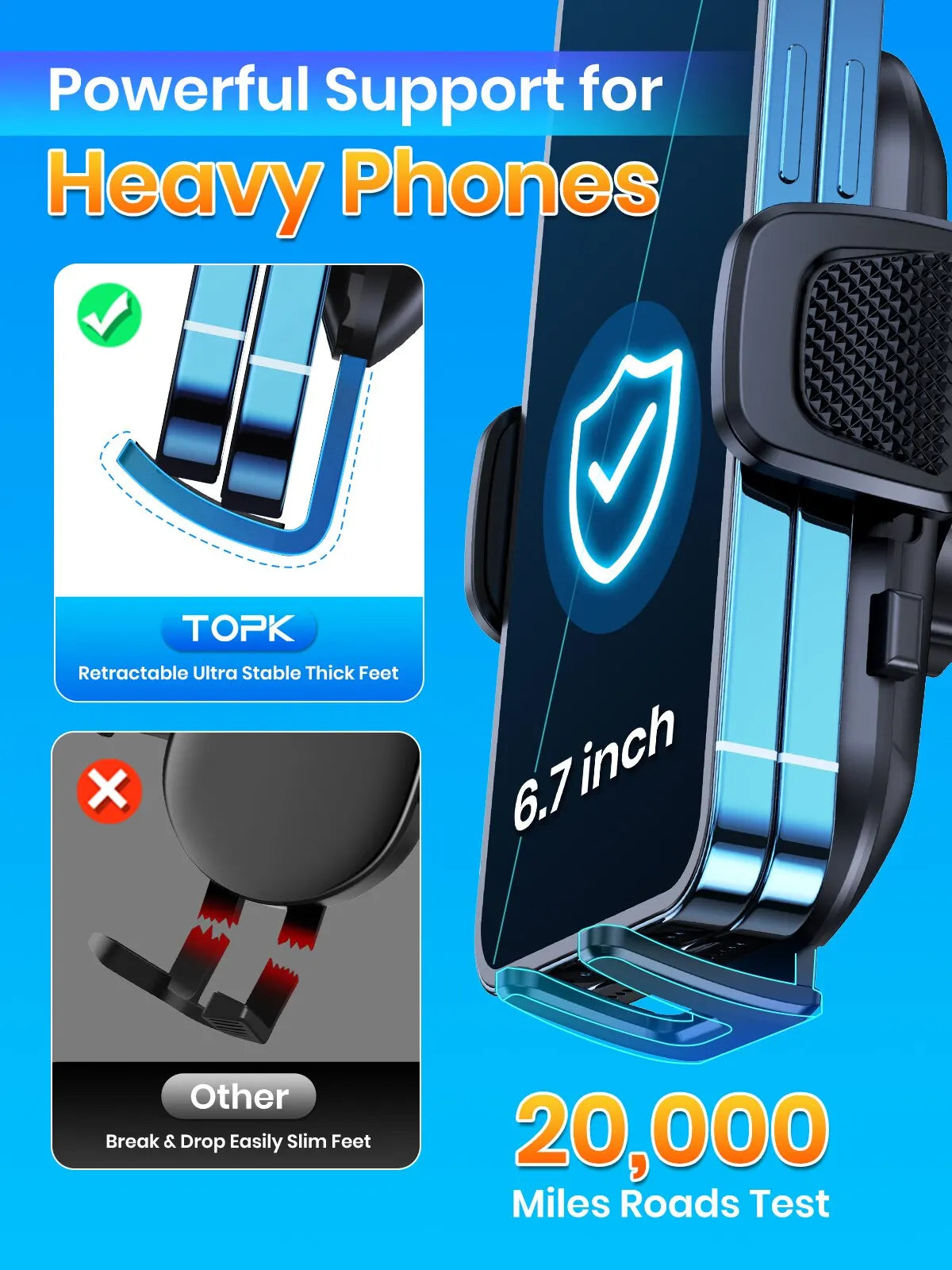 Car Phone Holder Gravity Stand for iPhone, Xiaomi, Samsung